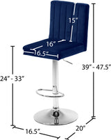 Joel Blue Velvet Adjustable Bar | Counter Stool from Meridian - Luna Furniture