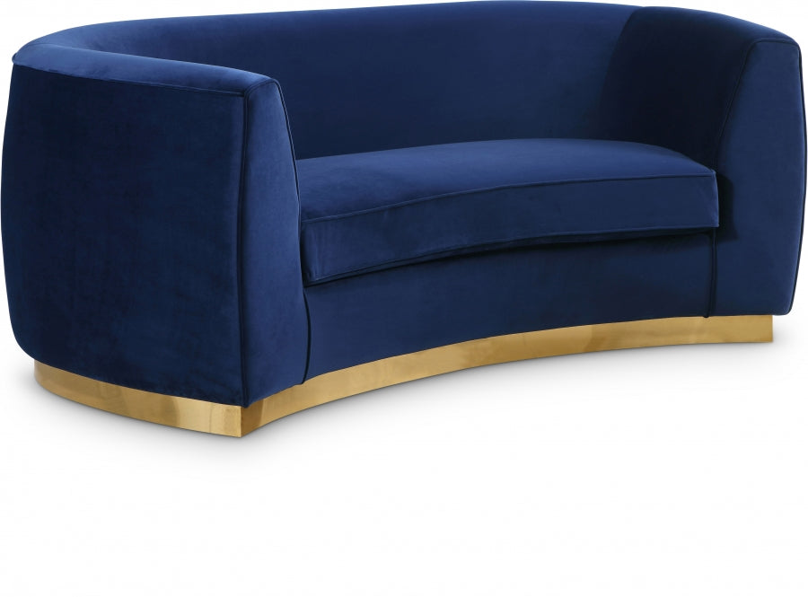 Julian Blue Velvet Loveseat from Meridian - Luna Furniture