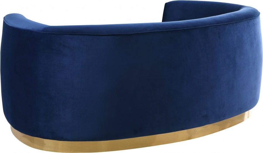 Julian Blue Velvet Loveseat from Meridian - Luna Furniture