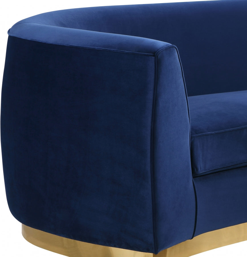 Julian Blue Velvet Loveseat from Meridian - Luna Furniture