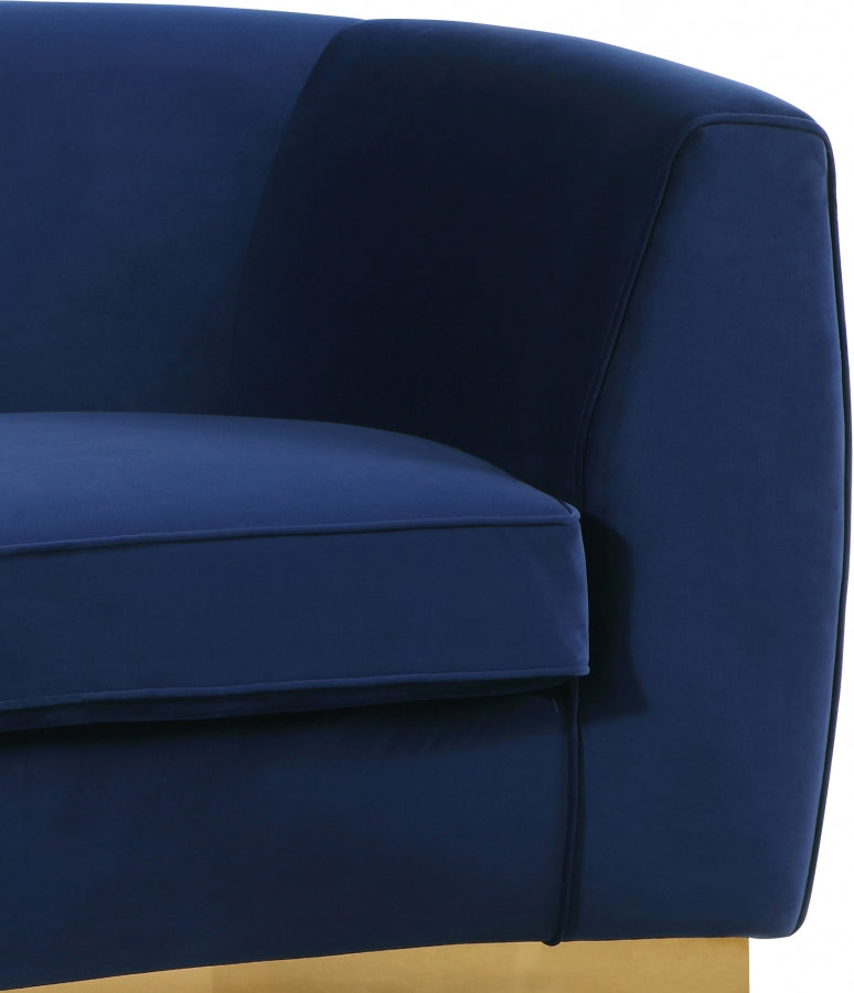 Julian Blue Velvet Loveseat from Meridian - Luna Furniture