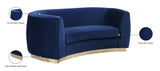 Julian Blue Velvet Loveseat from Meridian - Luna Furniture