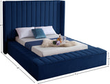 Kiki Blue Velvet Queen Bed from Meridian - Luna Furniture