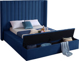 Kiki Blue Velvet Queen Bed from Meridian - Luna Furniture