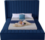 Kiki Blue Velvet Queen Bed from Meridian - Luna Furniture