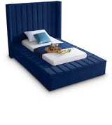 Kiki Blue Velvet Twin Bed from Meridian - Luna Furniture