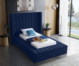 Kiki Blue Velvet Twin Bed from Meridian - Luna Furniture