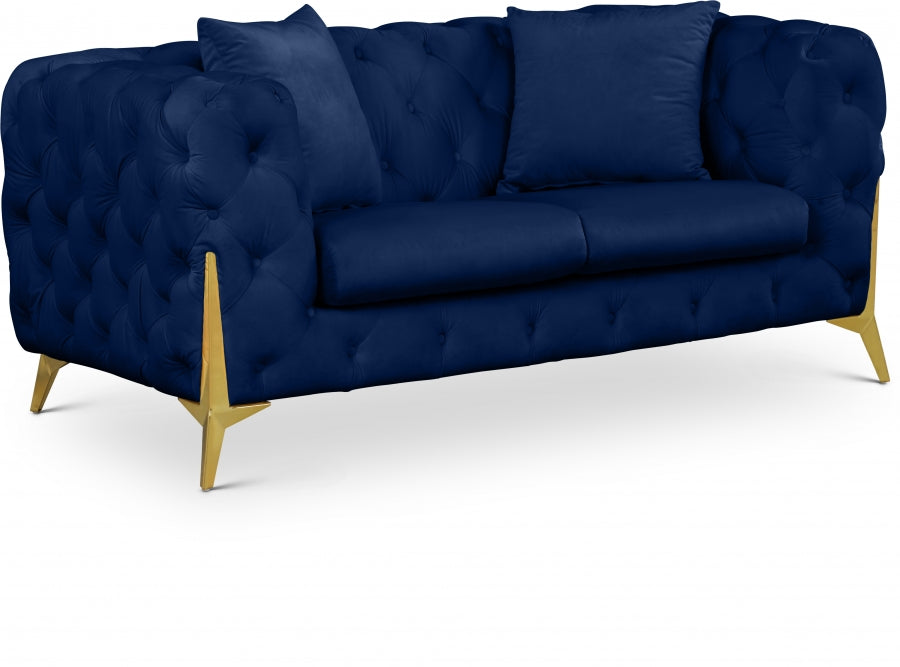 Kingdom Blue Velvet Loveseat from Meridian - Luna Furniture