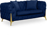 Kingdom Blue Velvet Loveseat from Meridian - Luna Furniture