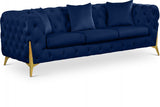 Kingdom Blue Velvet Sofa from Meridian - Luna Furniture