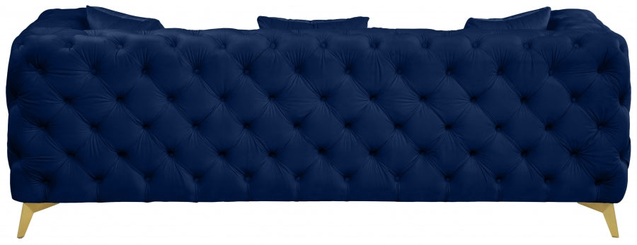 Kingdom Blue Velvet Sofa from Meridian - Luna Furniture