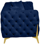 Kingdom Blue Velvet Sofa from Meridian - Luna Furniture