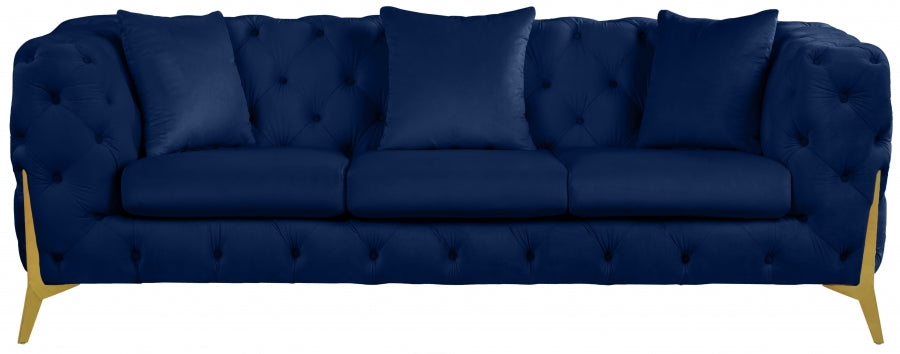 Kingdom Blue Velvet Sofa from Meridian - Luna Furniture