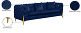 Kingdom Blue Velvet Sofa from Meridian - Luna Furniture