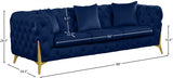 Kingdom Blue Velvet Sofa from Meridian - Luna Furniture