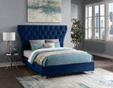 Kira Blue Velvet King Bed from Meridian - Luna Furniture