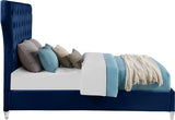 Kira Blue Velvet King Bed from Meridian - Luna Furniture