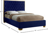 Lana Blue Velvet Queen Bed from Meridian - Luna Furniture