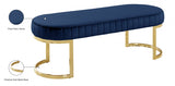 Lemar Blue Velvet Bench from Meridian - Luna Furniture