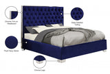 Lexi Blue Velvet Queen Bed from Meridian - Luna Furniture