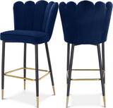 Lily Blue Bar Stool, Set of 2 from Meridian - Luna Furniture