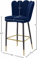 Lily Blue Bar Stool, Set of 2 from Meridian - Luna Furniture