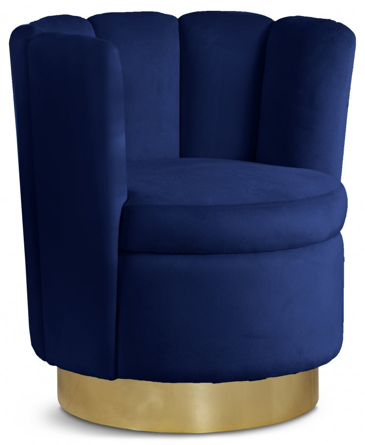 Lily Blue Velvet Accent Chair from Meridian - Luna Furniture