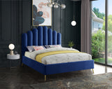 Lily Blue Velvet Full Bed from Meridian - Luna Furniture