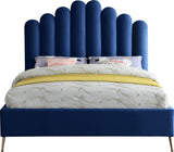 Lily Blue Velvet Full Bed from Meridian - Luna Furniture