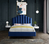 Lily Blue Velvet Full Bed from Meridian - Luna Furniture