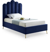 Lily Blue Velvet Twin Bed from Meridian - Luna Furniture