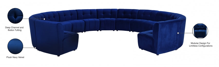 Limitless Blue Modular Velvet 13pc. Sectional from Meridian - Luna Furniture