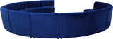 Limitless Blue Modular Velvet 13pc. Sectional from Meridian - Luna Furniture