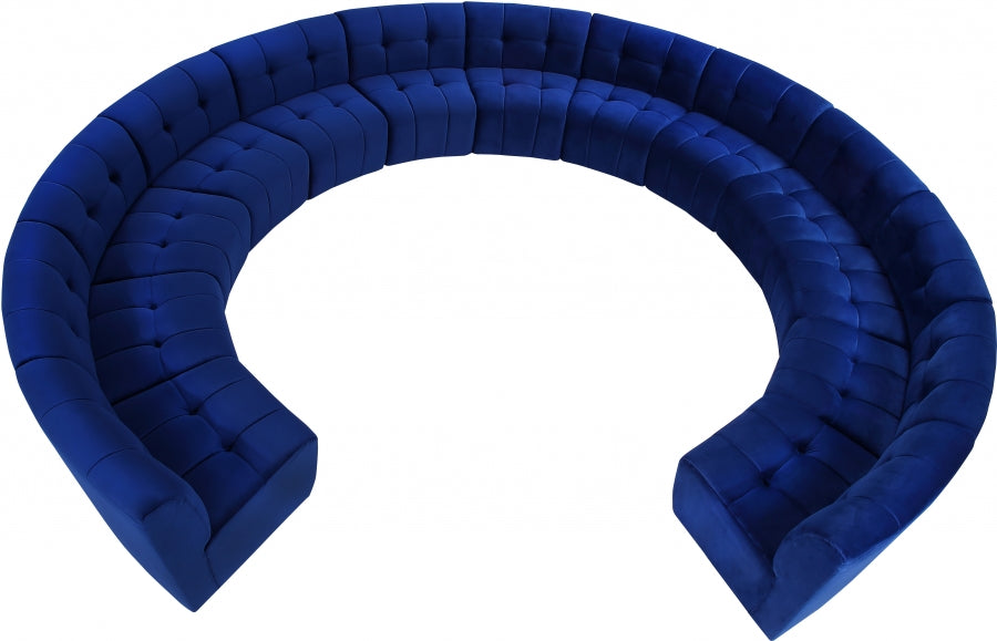 Limitless Blue Modular Velvet 13pc. Sectional from Meridian - Luna Furniture