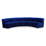 Limitless Blue Modular Velvet 5pc. Sectional from Meridian - Luna Furniture