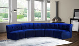 Limitless Blue Modular Velvet 5pc. Sectional from Meridian - Luna Furniture