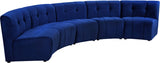 Limitless Blue Modular Velvet 5pc. Sectional from Meridian - Luna Furniture