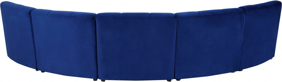 Limitless Blue Modular Velvet 5pc. Sectional from Meridian - Luna Furniture