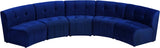 Limitless Blue Modular Velvet 5pc. Sectional from Meridian - Luna Furniture