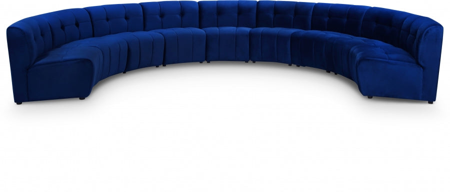 Limitless Blue Modular Velvet 9pc. Sectional from Meridian - Luna Furniture