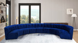 Limitless Blue Modular Velvet 9pc. Sectional from Meridian - Luna Furniture