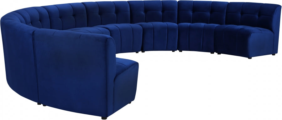 Limitless Blue Modular Velvet 9pc. Sectional from Meridian - Luna Furniture