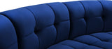 Limitless Blue Modular Velvet 9pc. Sectional from Meridian - Luna Furniture