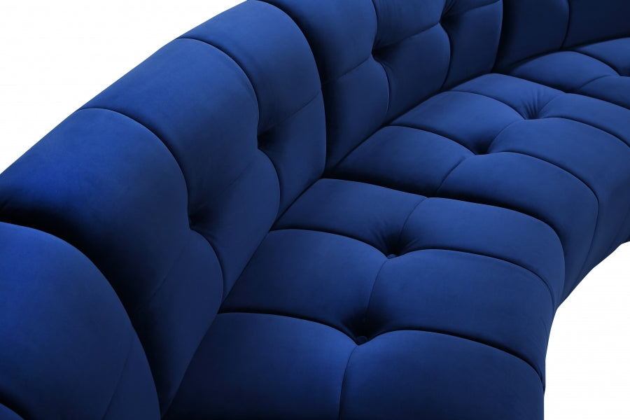 Limitless Blue Modular Velvet 9pc. Sectional from Meridian - Luna Furniture