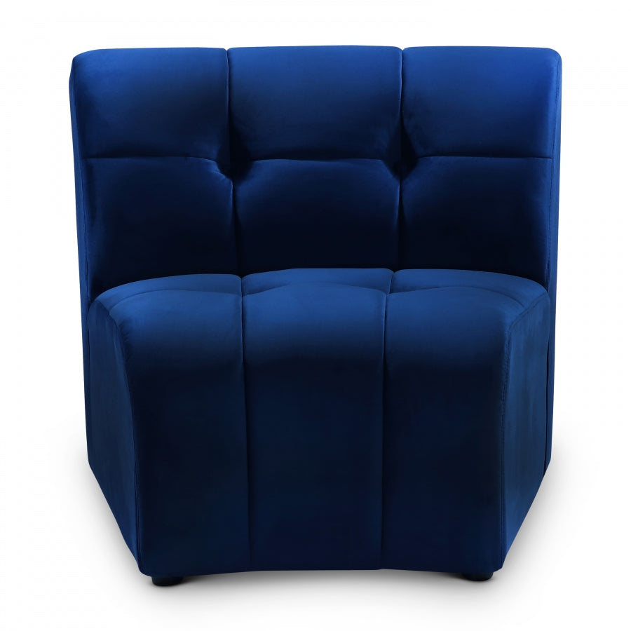 Limitless Blue Modular Velvet Chair from Meridian - Luna Furniture