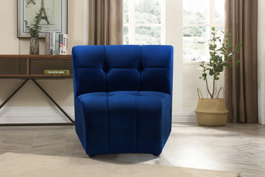 Limitless Blue Modular Velvet Chair from Meridian - Luna Furniture