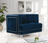 Lucas Blue Velvet Chair from Meridian - Luna Furniture