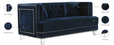 Lucas Blue Velvet Loveseat from Meridian - Luna Furniture