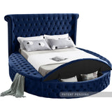 Luxus Blue Velvet Queen Bed from Meridian - Luna Furniture