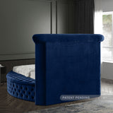 Luxus Blue Velvet Twin Bed from Meridian - Luna Furniture